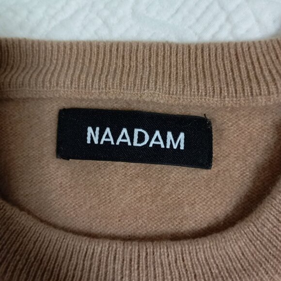 Naadam Mens XS 100% Cashmere Pullover Crewneck Sweatshirt City Chic Camel Brown - Picture 2 of 10
